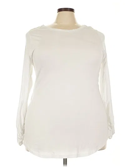 Pre-owned Torrid Long Sleeve Top Ivory Cowl Neck Tops In White