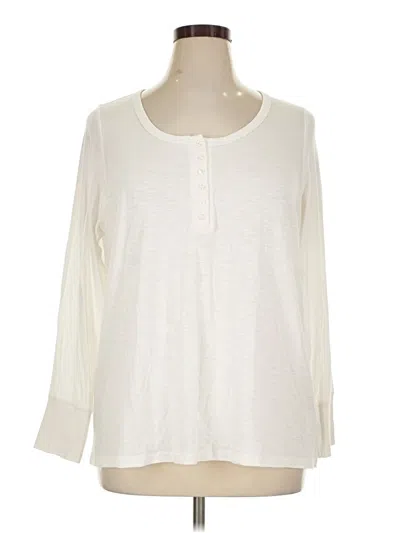 Torrid Long Sleeve Top Ivory Crew Neck Tops