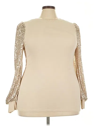 Pre-owned Torrid Long Sleeve Top Ivory Mock Neckline Tops In White