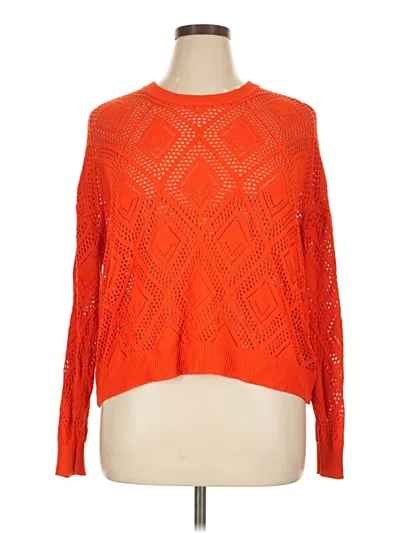 Pre-owned Torrid Long Sleeve Top Orange Boatneck Tops