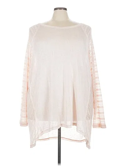 Pre-owned Torrid Long Sleeve Top Pink Boatneck Tops