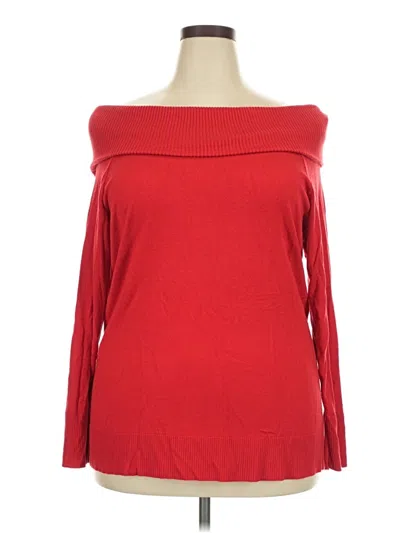 Pre-owned Torrid Long Sleeve Top Red Boatneck Tops