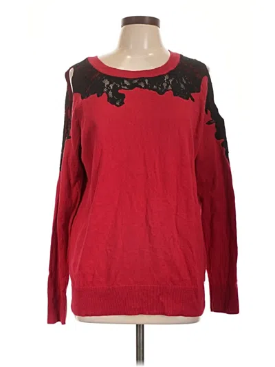 Pre-owned Torrid Long Sleeve Top Red Boatneck Tops