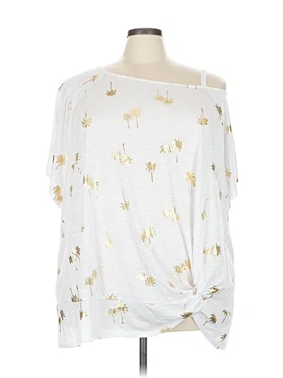 Pre-owned Torrid Long Sleeve Top White One Shoulder Neckline Tops