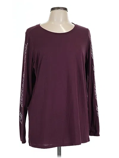 Pre-owned Torrid Long Sleeve T-shirt In Burgundy