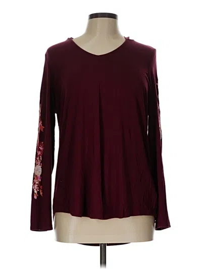 Pre-owned Torrid Long Sleeve T-shirt In Burgundy