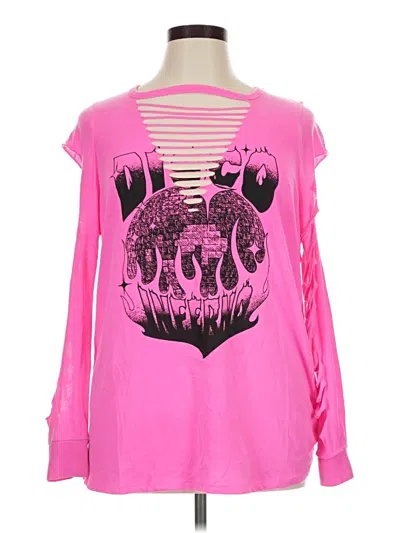 Pre-owned Torrid Long Sleeve T-shirt In Pink