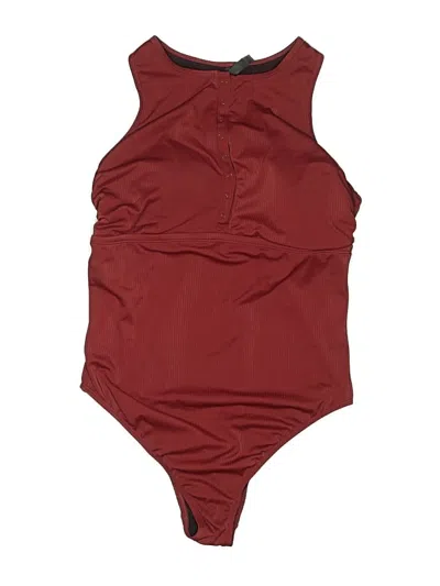 Pre-owned Torrid One Piece Swimsuit In Burgundy