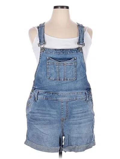 Pre-owned Torrid Overall Shorts In Blue