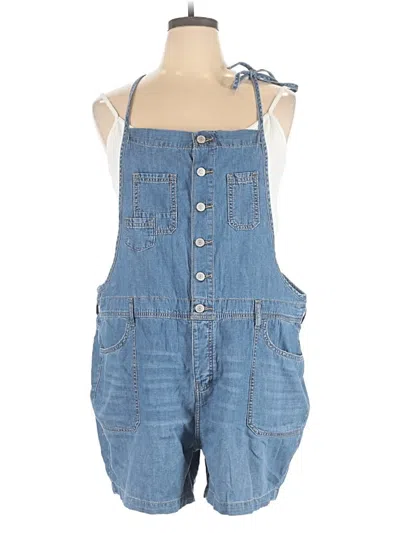Pre-owned Torrid Overall Shorts In Blue