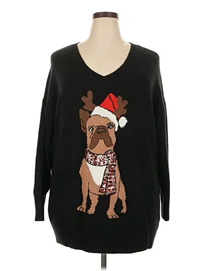 Pre-owned Torrid Pullover Sweater In Black