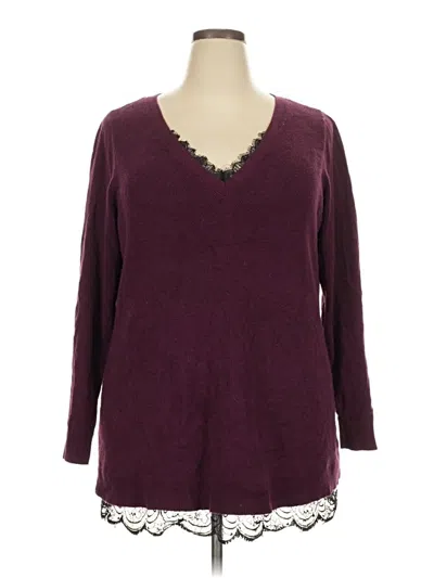 Pre-owned Torrid Pullover Sweater In Burgundy