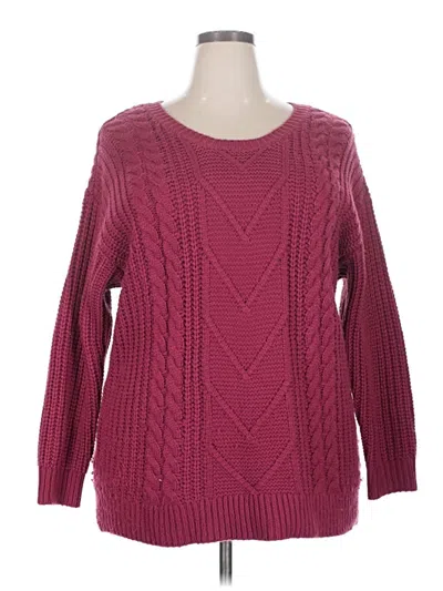 Pre-owned Torrid Pullover Sweater In Burgundy