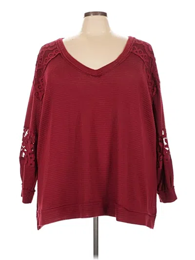 Pre-owned Torrid Pullover Sweater In Burgundy