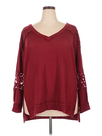 Pre-owned Torrid Pullover Sweater In Burgundy