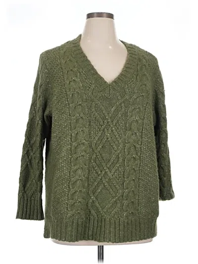 Pre-owned Torrid Pullover Sweater In Green