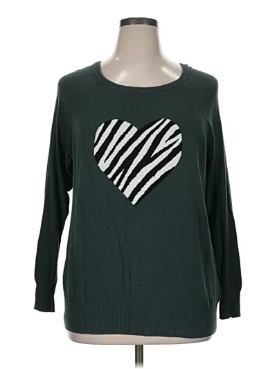 Pre-owned Torrid Pullover Sweater In Green