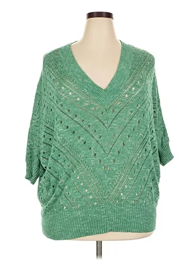 Pre-owned Torrid Pullover Sweater In Green