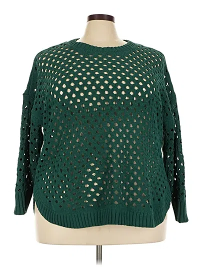 Pre-owned Torrid Pullover Sweater In Green