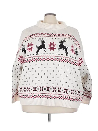 Pre-owned Torrid Pullover Sweater In White
