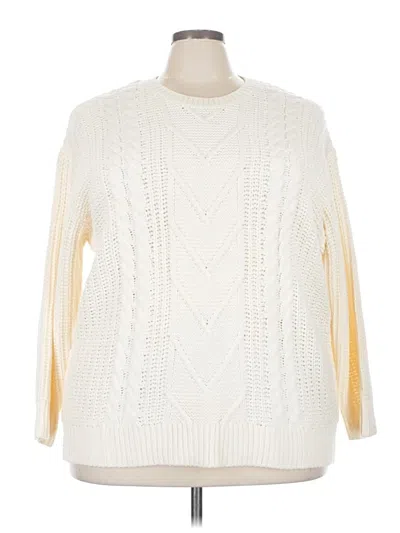 Pre-owned Torrid Pullover Sweater In White