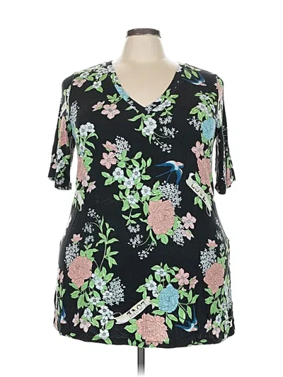 Pre-owned Torrid Short Sleeve Blouse In Black