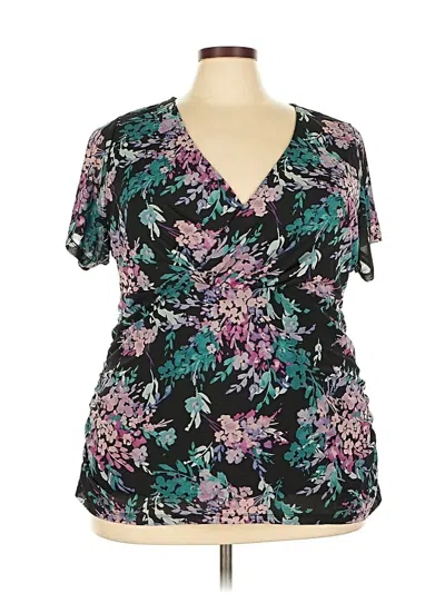 Pre-owned Torrid Short Sleeve Blouse In Black