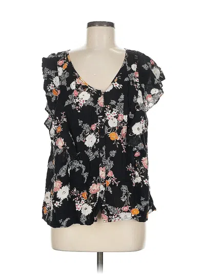 Pre-owned Torrid Short Sleeve Blouse In Black