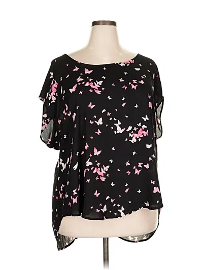 Pre-owned Torrid Short Sleeve Blouse In Black