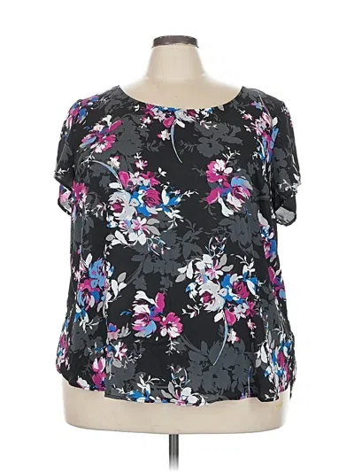 Pre-owned Torrid Short Sleeve Blouse In Black