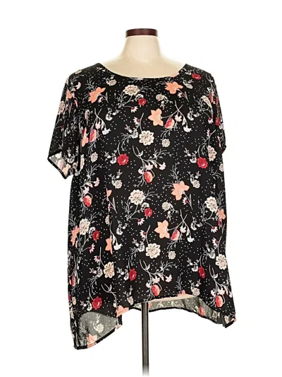 Pre-owned Torrid Short Sleeve Blouse In Black