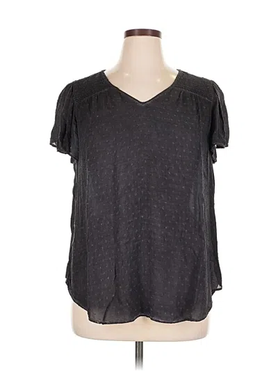 Pre-owned Torrid Short Sleeve Blouse In Black
