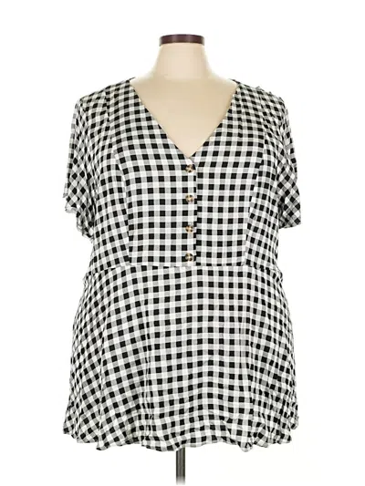 Pre-owned Torrid Short Sleeve Blouse In Black