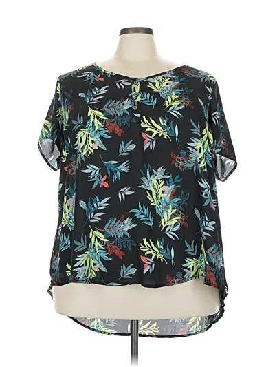 Pre-owned Torrid Short Sleeve Blouse In Black