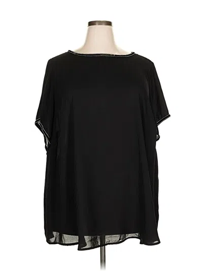 Pre-owned Torrid Short Sleeve Blouse In Black