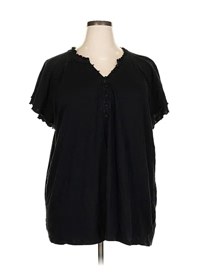 Pre-owned Torrid Short Sleeve Blouse In Black