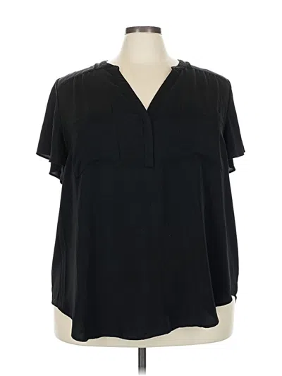 Pre-owned Torrid Short Sleeve Blouse In Black