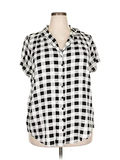 Pre-owned Torrid Short Sleeve Blouse In Black