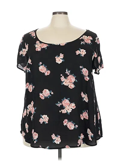 Pre-owned Torrid Short Sleeve Blouse In Black