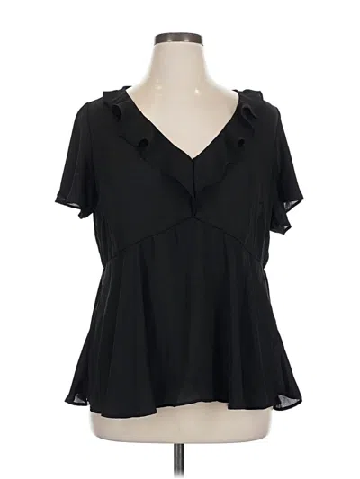 Pre-owned Torrid Short Sleeve Blouse In Black