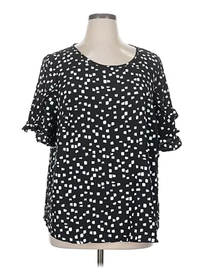 Pre-owned Torrid Short Sleeve Blouse In Black