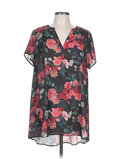 Pre-owned Torrid Short Sleeve Blouse In Black