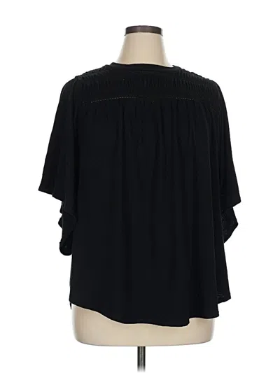 Pre-owned Torrid Short Sleeve Blouse In Black