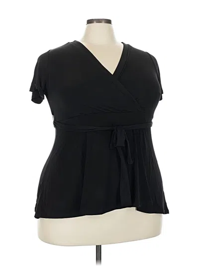 Pre-owned Torrid Short Sleeve Blouse In Black