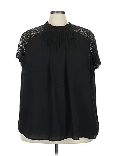 Pre-owned Torrid Short Sleeve Blouse In Black