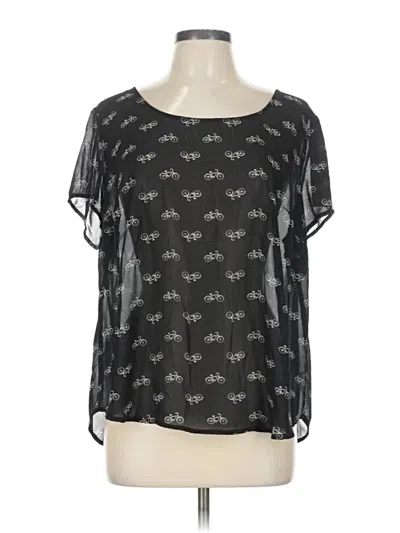 Pre-owned Torrid Short Sleeve Blouse In Black
