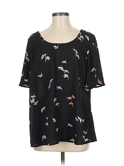 Pre-owned Torrid Short Sleeve Blouse In Black
