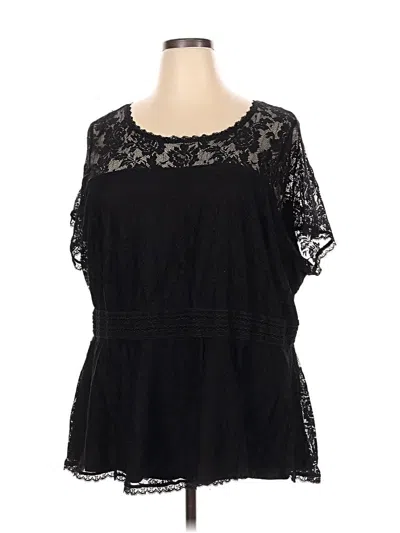 Pre-owned Torrid Short Sleeve Blouse In Black