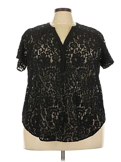 Pre-owned Torrid Short Sleeve Blouse In Black