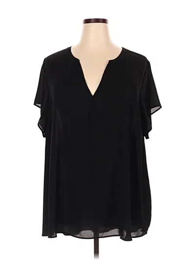 Pre-owned Torrid Short Sleeve Blouse In Black